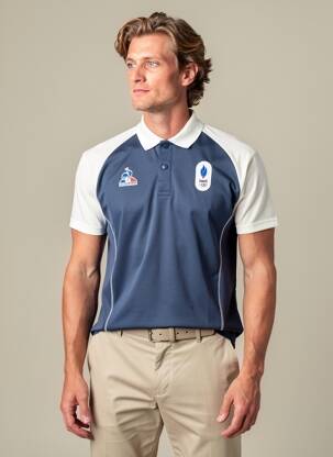 Polo sietspausdinimas trumpas rankovės mėlyna LE COQ SPORTIF vyras