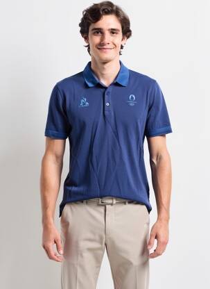 Polo centrinė iškirptė trumpas rankovės mėlyna LE COQ SPORTIF vyras