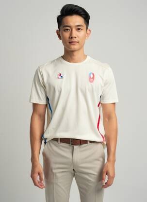 T-marškinys siuvinėjimas trumpas rankovės baltas LE COQ SPORTIF vyras