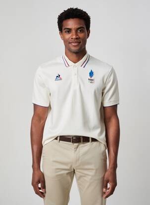 Polo tiesi kirpimas trumpas rankovės baltas LE COQ SPORTIF vyras