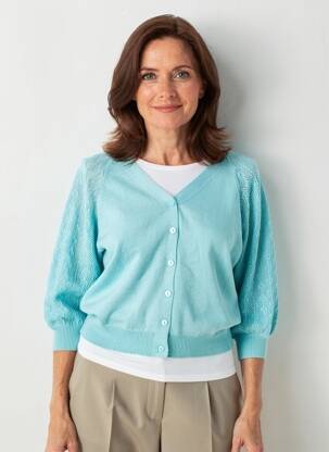 Ilgų rankovių liemenė 3/4 rankovės mėlyna JULIE GUERLANDE moteris