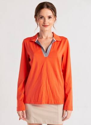 Polo ilgos rankovės ilgos rankovės oranžinė SAINT JAMES moteris