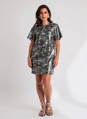 Trumpa suknelė užtrauktukas gale trumpas rankovės žalias MSGM moteris