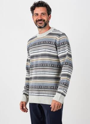 Megztinis žakardo audimas ilgos rankovės pilka PIERRE CARDIN vyras