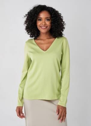Megztinis centrinė iškirptė ilgos rankovės žalias XANAKA moteris