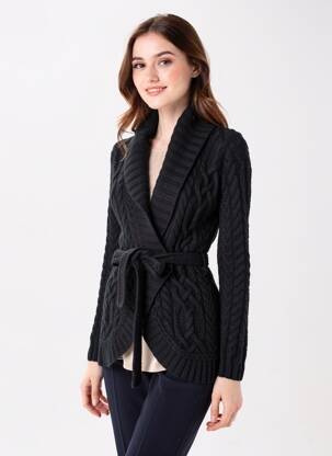 Ilgų rankovių liemenė šaliko apykaklė juodas RALPH LAUREN moteris