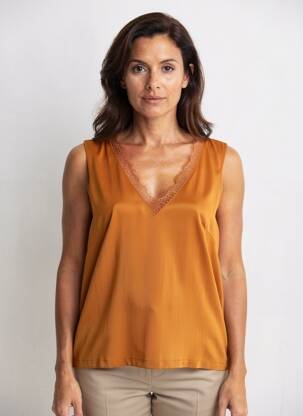 Viršūnė tamprumas be rankų oranžinė ALBERTA FERRETTI moteris