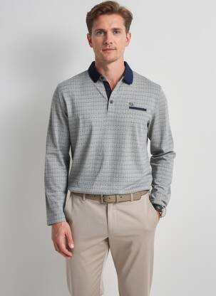 Polo ilgos rankovės ilgos rankovės mėlyna RITCHIE vyras