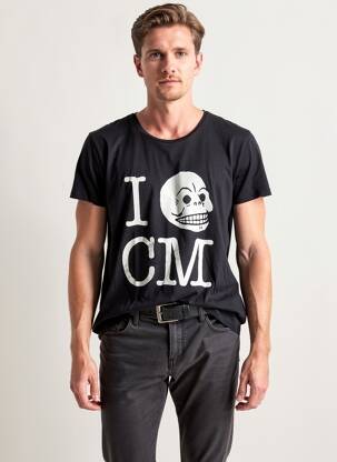 T-marškinys centrinė iškirptė trumpas rankovės juodas CHEAP MONDAY vyras