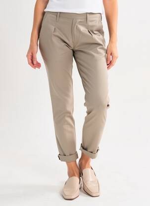 Chino kelnė popelinos audinys, kuris pasižymi lygiu ir tankiu paviršiumi. aukšta talija rudas CHEAP MONDAY moteris