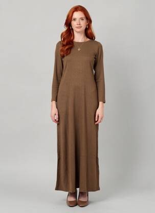 Ilga suknelė ilgos rankovės ilgos rankovės rudas GRACE & MILA moteris