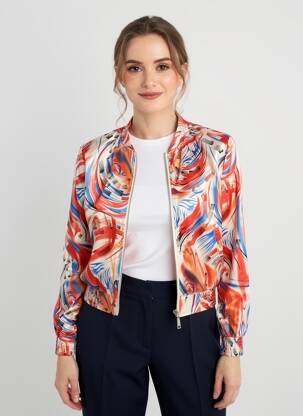 Kasdienis švarkas apvalus kaklas raudona HF WOMAN COLLECTION moteris