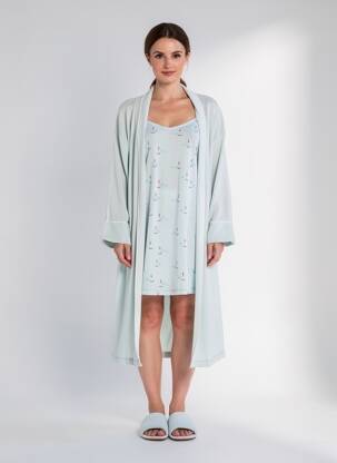 Naktinė suknelė/combinette jersey audinys mėlyna ARTHUR moteris