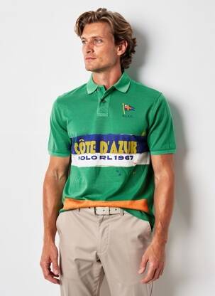 Polo sietspausdinimas trumpas rankovės žalias RALPH LAUREN vyras