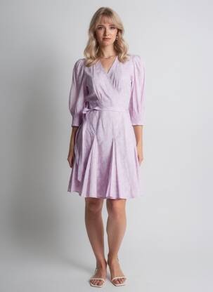 Pusilgių suknelė 3/4 rankovės 3/4 rankovės violetinis RALPH LAUREN moteris