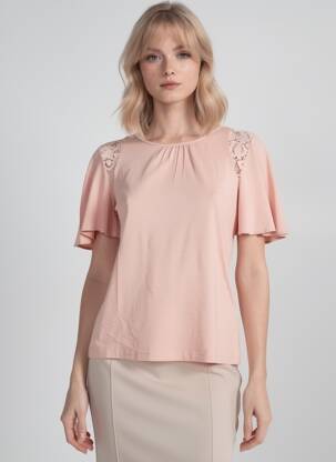 Viršūnė trumpas rankovės trumpas rankovės rožinė RALPH LAUREN moteris