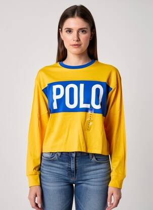 Viršūnė ilgos rankovės ilgos rankovės geltona RALPH LAUREN moteris