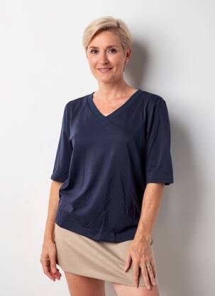 T-marškinys 3/4 rankovės 3/4 rankovės mėlyna BARBARA LEBEK moteris