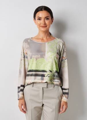 Viršūnė tamprumas ilgos rankovės rudas EGO moteris