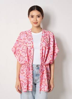Kimono striukė col v rožinė DAPHNEA moteris