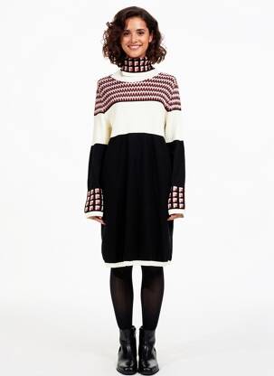 Megztinė suknelė tamprumas ilgos rankovės juodas TRICOT CHIC moteris