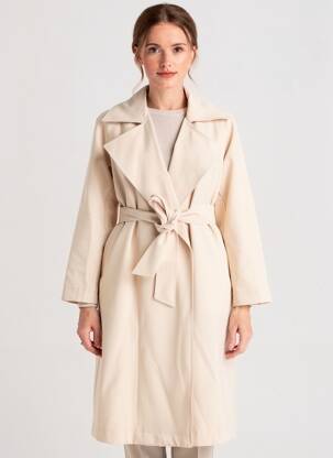 Paltas popelinos audinys, kuris pasižymi lygiu ir tankiu paviršiumi. be gobtuvų bežinis ESQUALO moteris