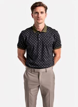 Polo tamprumas trumpas rankovės juodas SUN VALLEY vyras