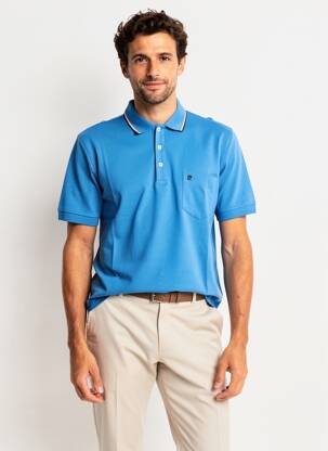 Polo jersey audinys trumpas rankovės mėlyna PIERRE CARDIN vyras