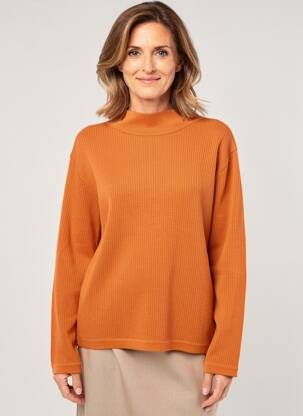 Megztinis centrinė iškirptė ilgos rankovės oranžinė CLAUDE DE SAIVRE moteris