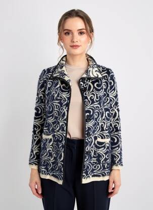 Ilgų rankovių liemenė tamprumas mėlyna DN FASHION moteris