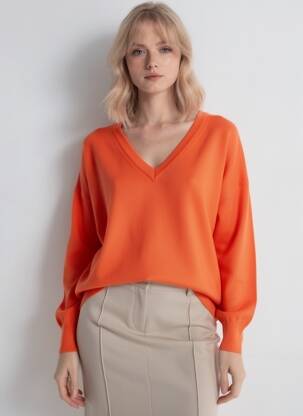 Megztinis col v ilgos rankovės oranžinė FREEMAN T.PORTER moteris
