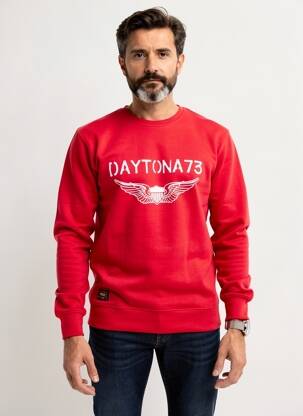 Mikroskopas tamprumas ilgos rankovės raudona DAYTONA vyras