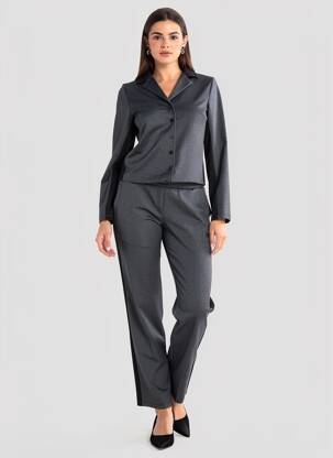 Kombinezonas priekinė mygtukų uždarymo sistema ilgos rankovės pilka HBT moteris