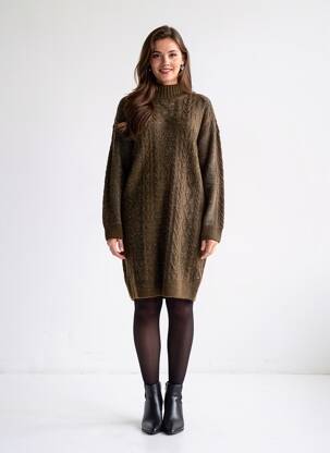 Megztinė suknelė aukšta apykaklė ilgos rankovės žalias SCOTCH & SODA moteris