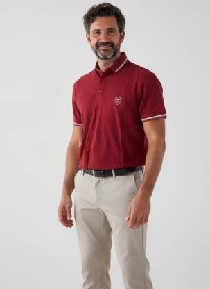 Polo tiesi kirpimas trumpas rankovės raudona DAYTONA vyras