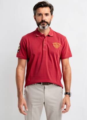 Polo tiesi kirpimas trumpas rankovės raudona DAYTONA vyras
