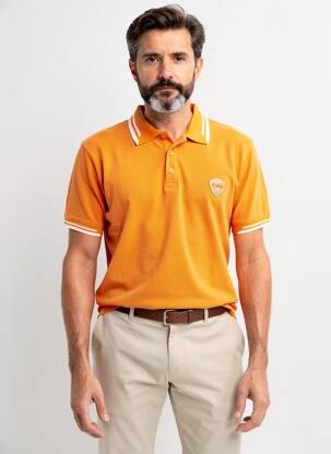 Polo tiesi kirpimas trumpas rankovės oranžinė DAYTONA vyras