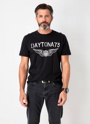 T-marškinys tiesi kirpimas trumpas rankovės juodas DAYTONA vyras