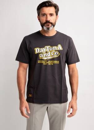 T-marškinys tamprumas trumpas rankovės juodas DAYTONA vyras