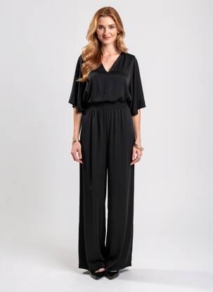 Kombinezonas sklandi forma 3/4 rankovės juodas ACCESS FASHION moteris