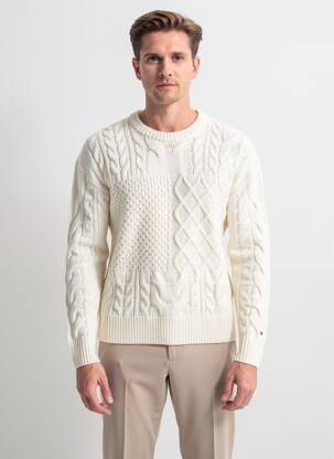 Megztinis apvalus kaklas ilgos rankovės bežinis TOMMY HILFIGER vyras