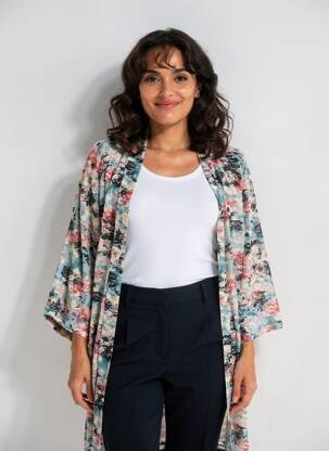 Kimono striukė col v mėlyna PLUME moteris