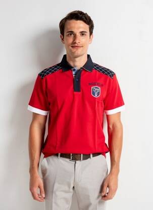 Polo tiesi kirpimas trumpas rankovės raudona RUCKFIELD vyras
