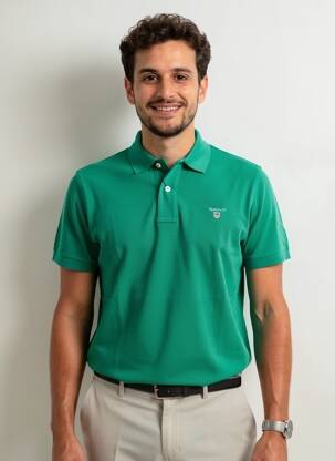 Polo tiesi kirpimas trumpas rankovės žalias GANT vyras