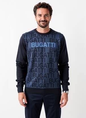 Megztinis tamprumas ilgos rankovės mėlyna BUGATTI vyras