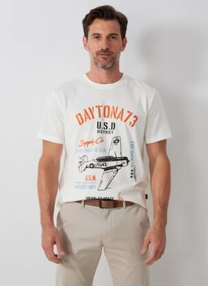 T-marškinys tamprumas trumpas rankovės bežinis DAYTONA vyras