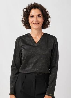 Viršūnė tamprumas ilgos rankovės juodas CHRISTINE LAURE moteris