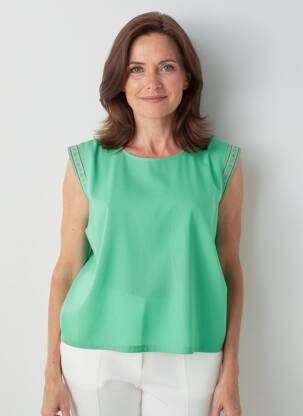 T-marškinys tamprumas trumpas rankovės žalias JULIE GUERLANDE moteris