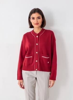 Ilgų rankovių liemenė apatinė dalis siaura raudona ABSOLUT CASHMERE moteris