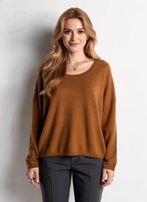 Megztinis tamprumas ilgos rankovės rudas ABSOLUT CASHMERE moteris